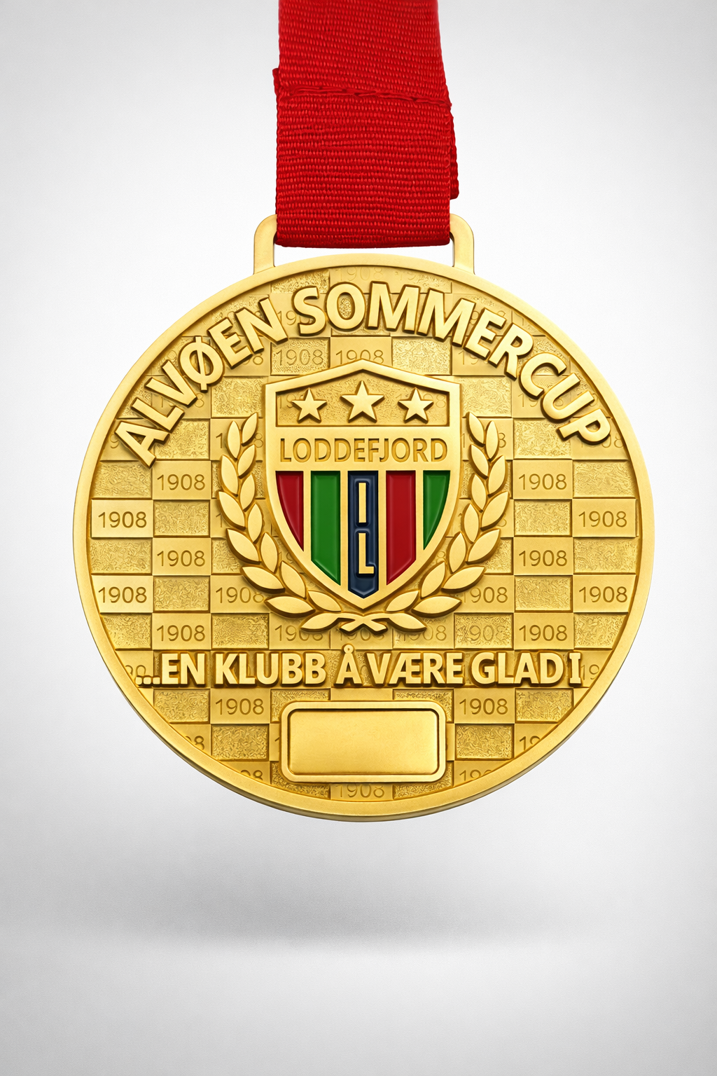 Gullmedalje med klubbpreg – utviklet for fotballcup